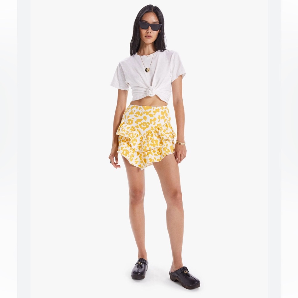MOTHER Women's Ruffle Denim Skirt